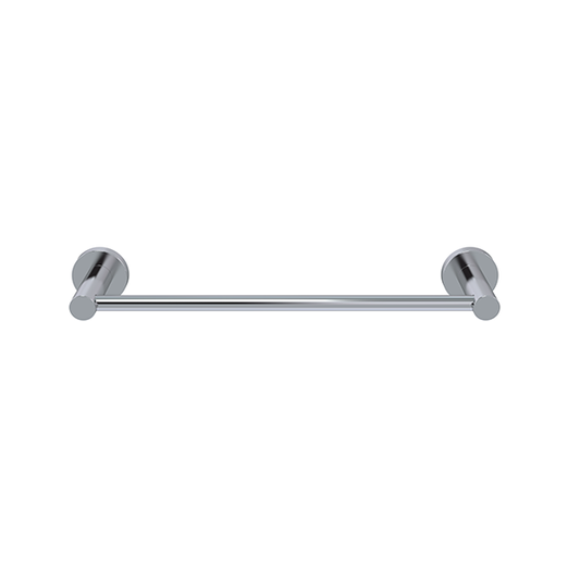 Round Single Towel Rail 300mm - Polished Chrome