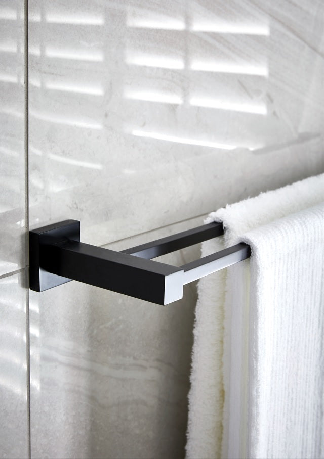SQUARE DOUBLE TOWEL RAIL 600MM