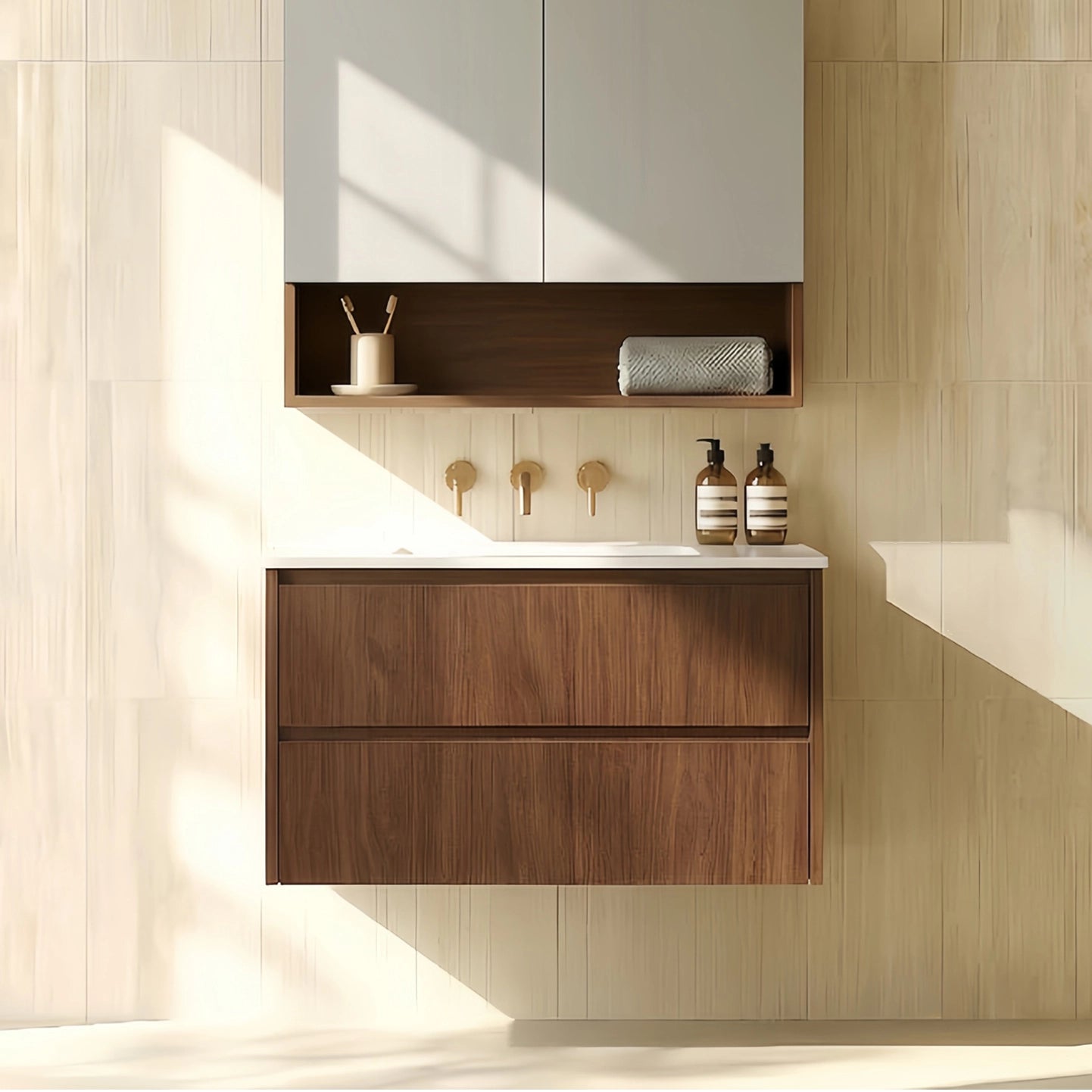 Gladstone Modern Wall Hung Plywood Cabinet LK-MG750W-MO
