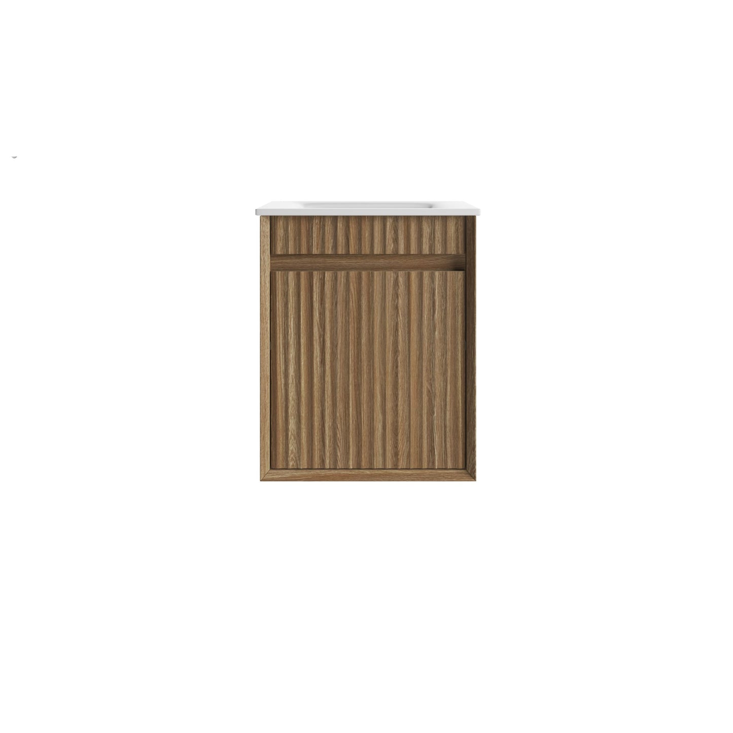 Mini Ravia Fluted Wall Hung Harvest Oak Cabinet