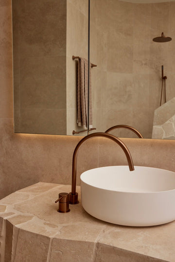 Meir Round Deck Mounted Mixer - PVD Lustre Bronze