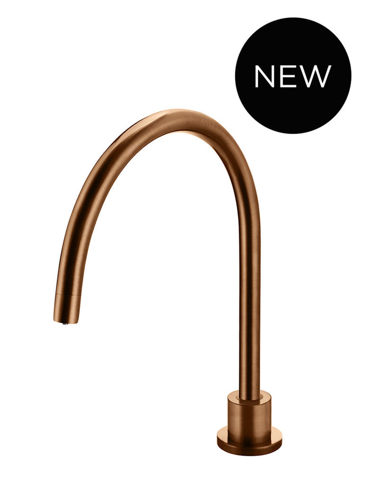 Round Gooseneck High-Rise Swivel Hob Spout — PVD Lustre Bronze, Basin & Bath Spouts