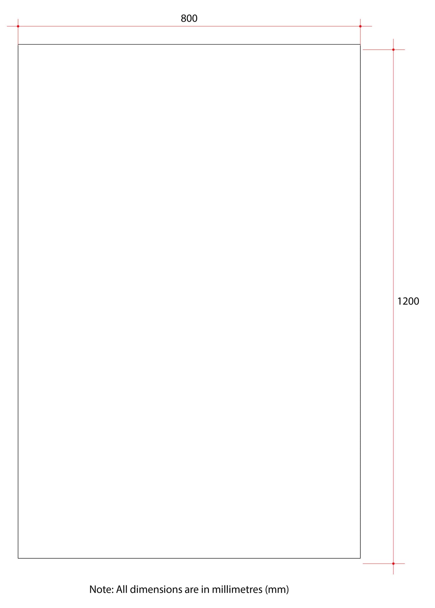 MS1280GT Rectangle 25mm Bevel Edge Mirror