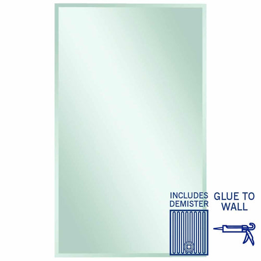 MS1590GTD Rectangle 25mm Bevel Edge Mirror with Demister