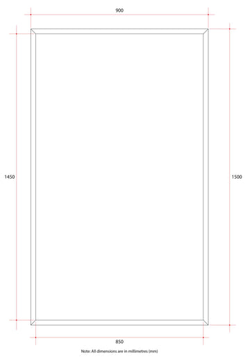 MS1590GT Rectangle 25mm Bevel Edge Mirror