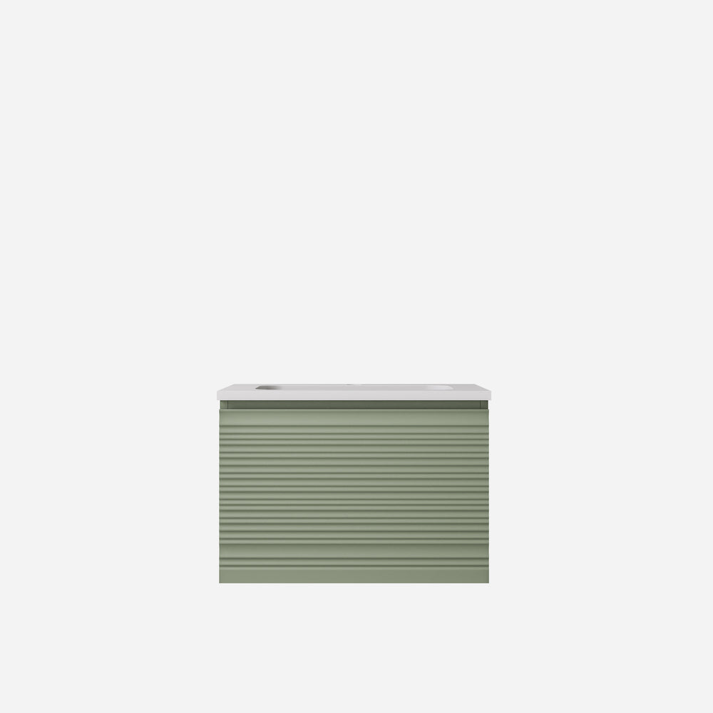 Sedona Olive Green Fluted Wall Hung PVC Cabinet LK-MS600W-OG