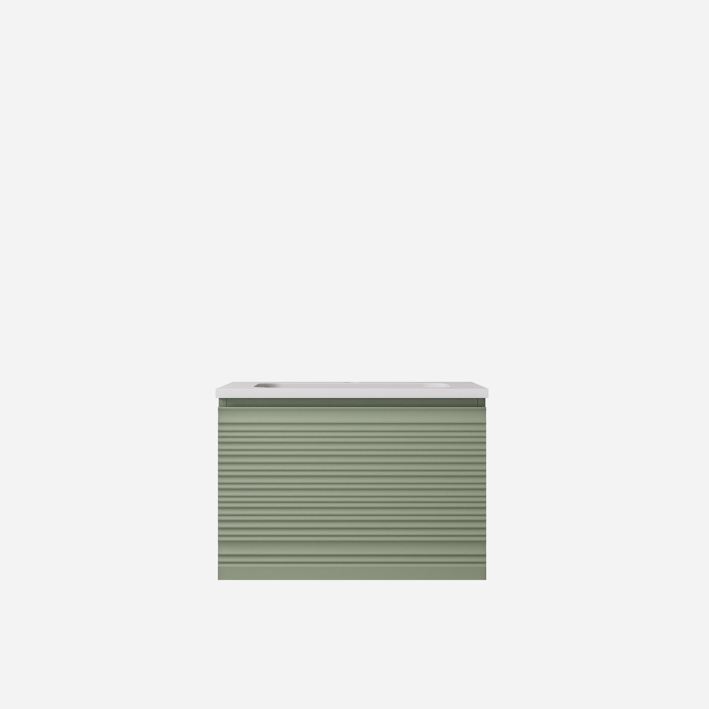 Sedona Olive Green Fluted Wall Hung PVC Cabinet LK-MS600W-OG