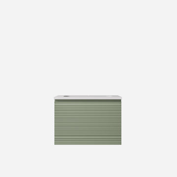 Sedona Olive Green Fluted Wall Hung PVC Cabinet LK-MS600W-OG