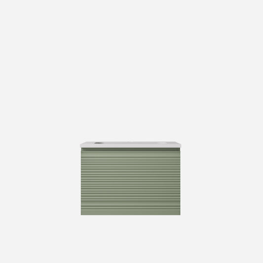 Sedona Olive Green Fluted Wall Hung PVC Cabinet LK-MS600W-OG