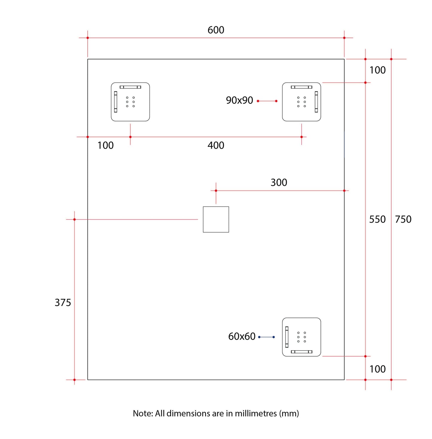 MS6075HN Rectangle 25mm Bevel Edge Mirror