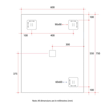 MS6075HN Rectangle 25mm Bevel Edge Mirror
