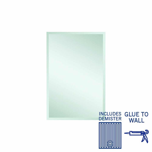 MS6090GTD Rectangle 25mm Bevel Edge Mirror with Demister