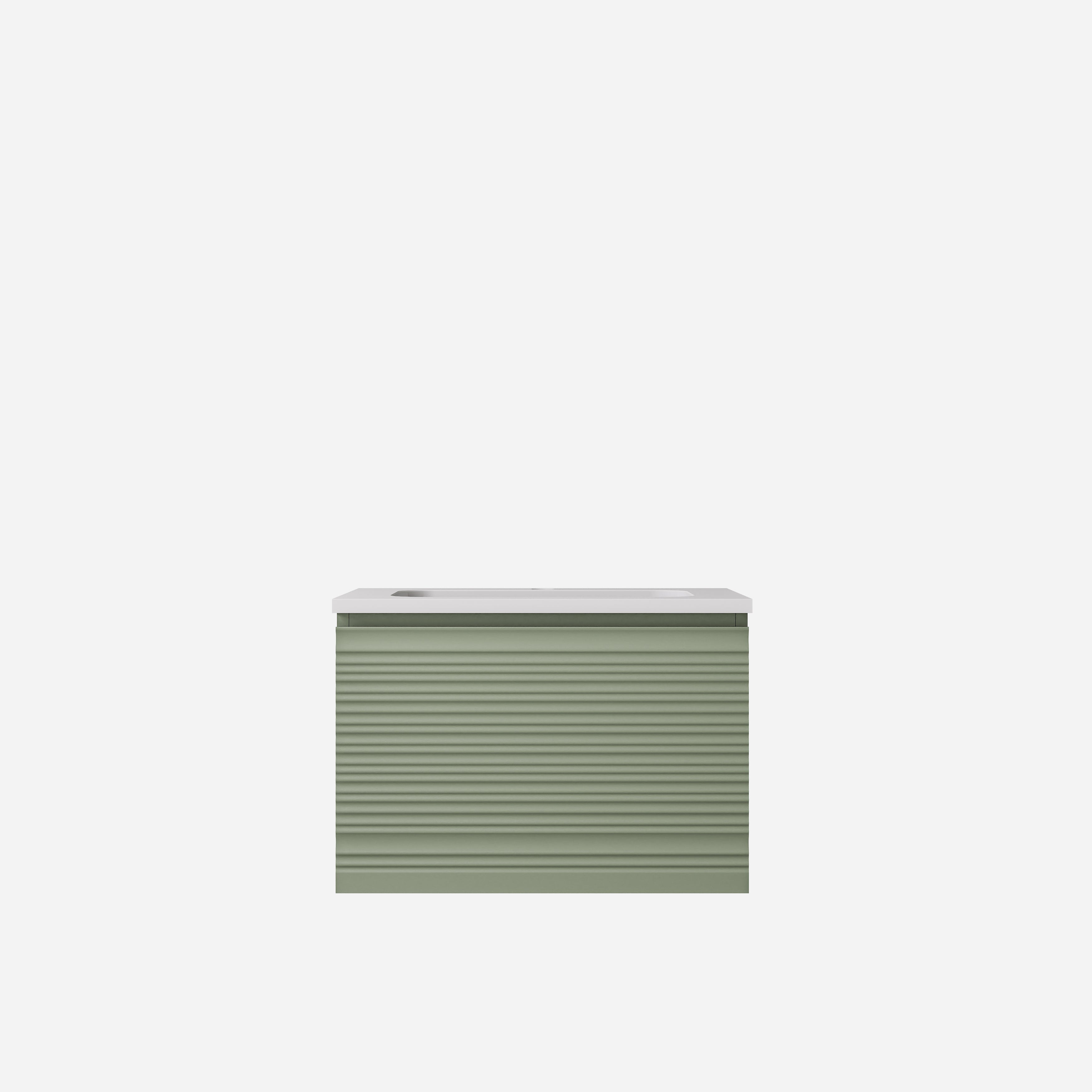 Sedona Olive Green Fluted Wall Hung PVC Cabinet LK-MS750W-OG