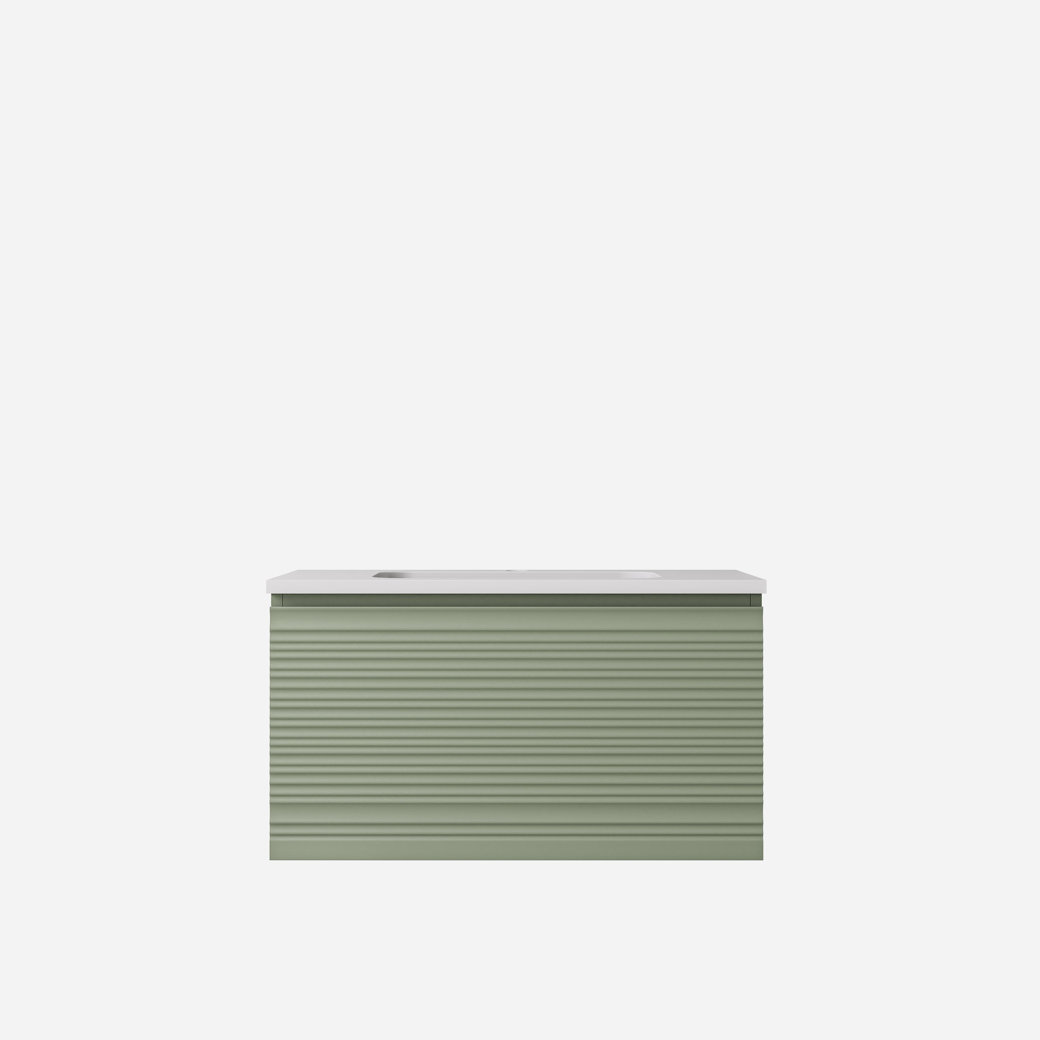 Sedona Olive Green Fluted Wall Hung PVC Cabinet LK-MS900W-OG