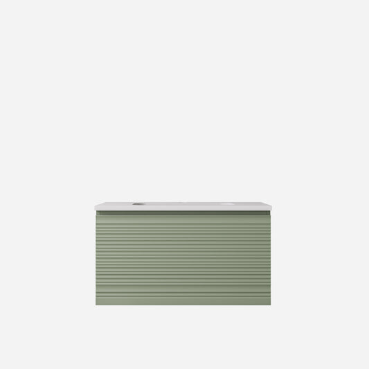 Sedona Olive Green Fluted Wall Hung PVC Cabinet LK-MS900W-OG