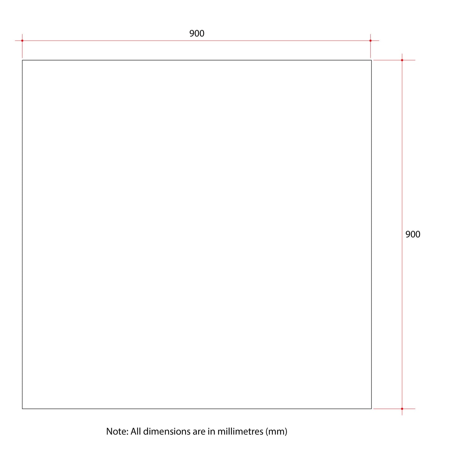 MS9090GT Rectangle 25mm Bevel Edge Mirror