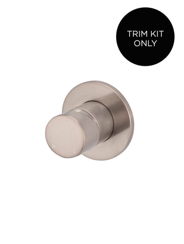 Round Wall Mixer Pinless Handle Trim Kit (In-Wall Body Not Included) — Champagne, Shower Mixers