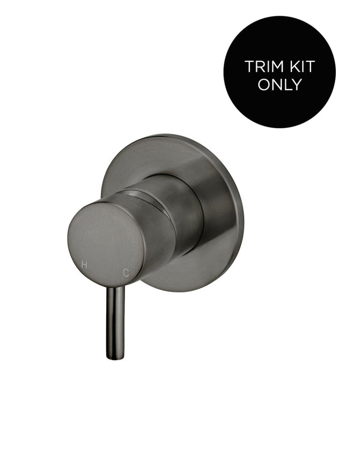 Round Wall Mixer Short Pin Lever Trim Kit (In-Wall Body Not Included) Shadow Gunmetal — Shower Mixers
