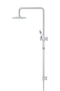 ROUND COMBINATION SHOWER RAIL 200MM ROSE, THREE FUNCTION HAND SHOWER POLISHED CHROME