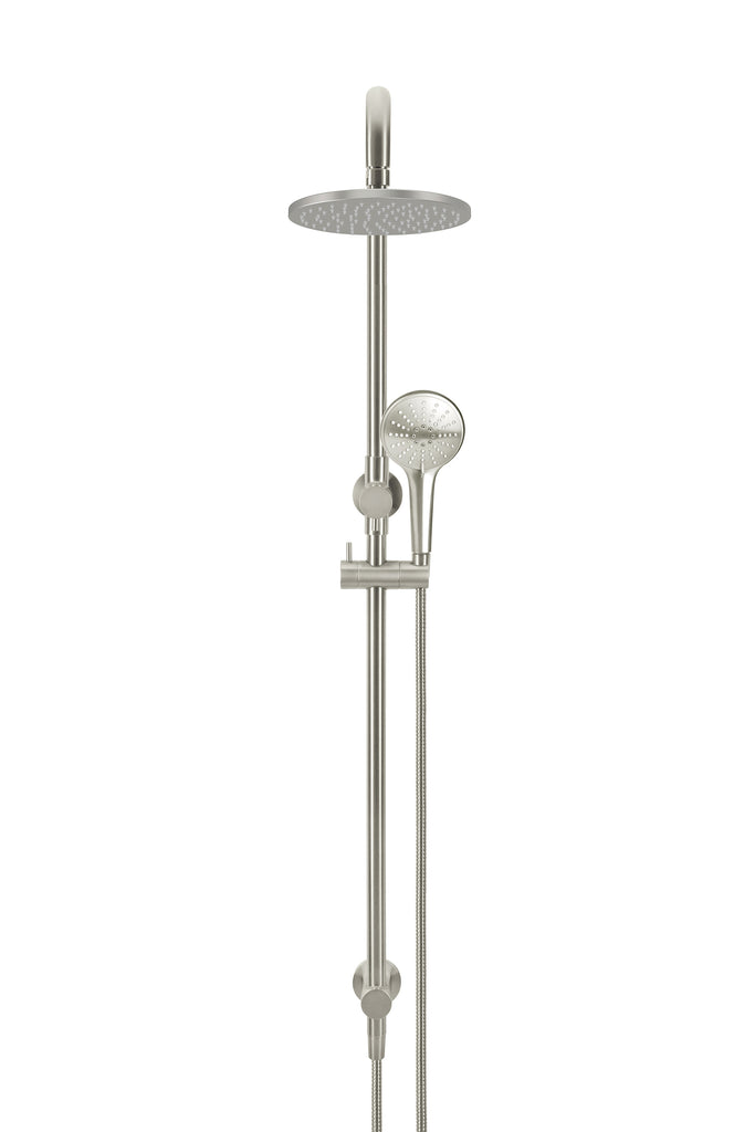 ROUND COMBINATION SHOWER RAIL 200MM ROSE, THREE FUNCTION HAND SHOWER