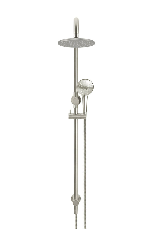 ROUND COMBINATION SHOWER RAIL 200MM ROSE, THREE FUNCTION HAND SHOWER
