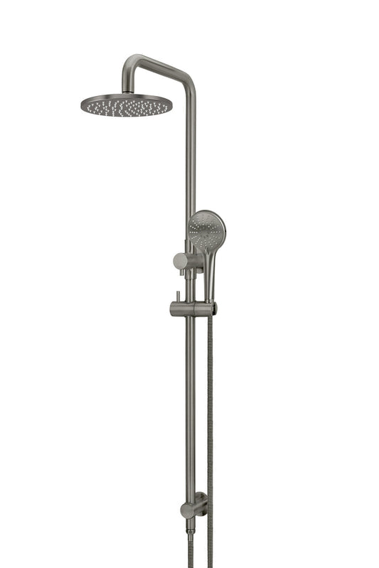 ROUND COMBINATION SHOWER RAIL 200MM ROSE, THREE FUNCTION HAND SHOWER