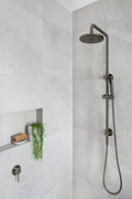 ROUND COMBINATION SHOWER RAIL, 200MM ROSE, SINGLE FUNCTION HAND SHOWER