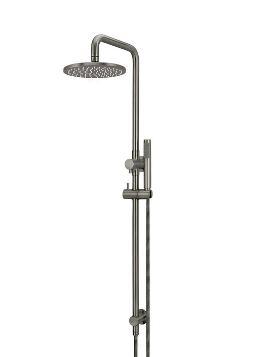 ROUND COMBINATION SHOWER RAIL, 200MM ROSE, SINGLE FUNCTION HAND SHOWER