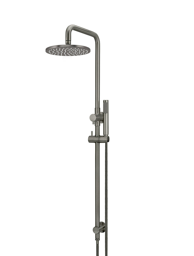 ROUND COMBINATION SHOWER RAIL, 200MM ROSE, SINGLE FUNCTION HAND SHOWER