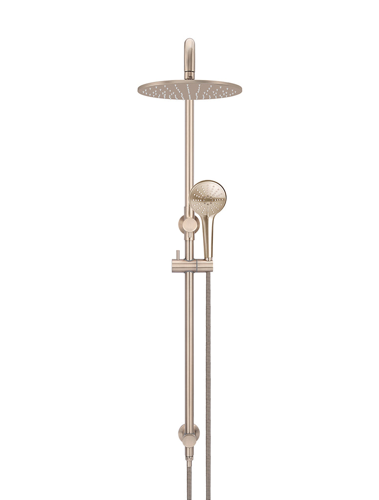 ROUND COMBINATION SHOWER RAIL 300MM ROSE, THREE FUNCTION HAND SHOWER