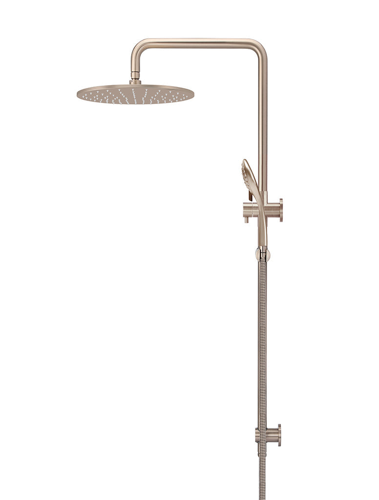 ROUND COMBINATION SHOWER RAIL 300MM ROSE, THREE FUNCTION HAND SHOWER