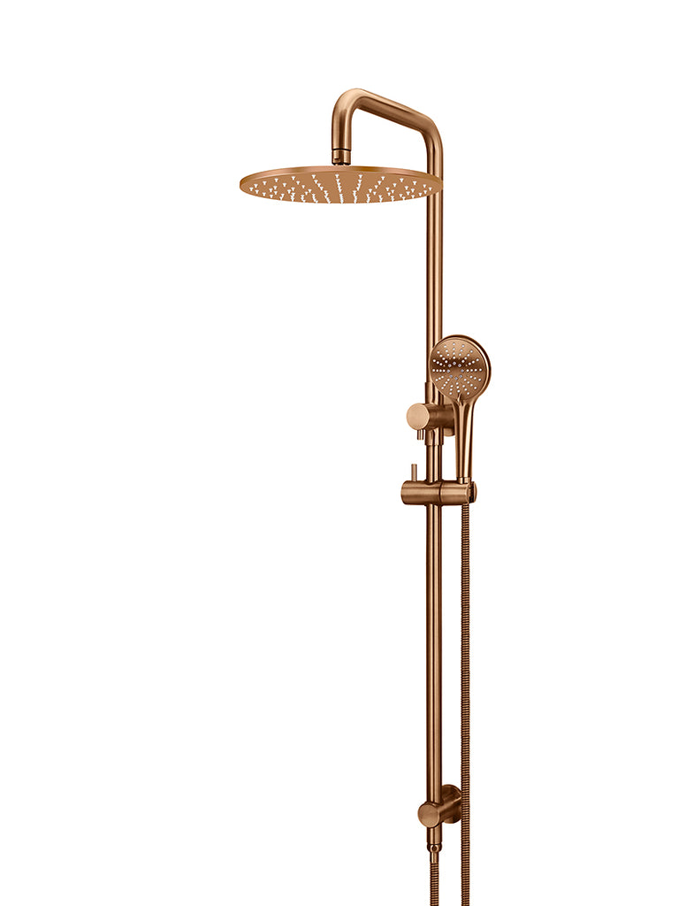 ROUND COMBINATION SHOWER RAIL 300MM ROSE, THREE FUNCTION HAND SHOWER