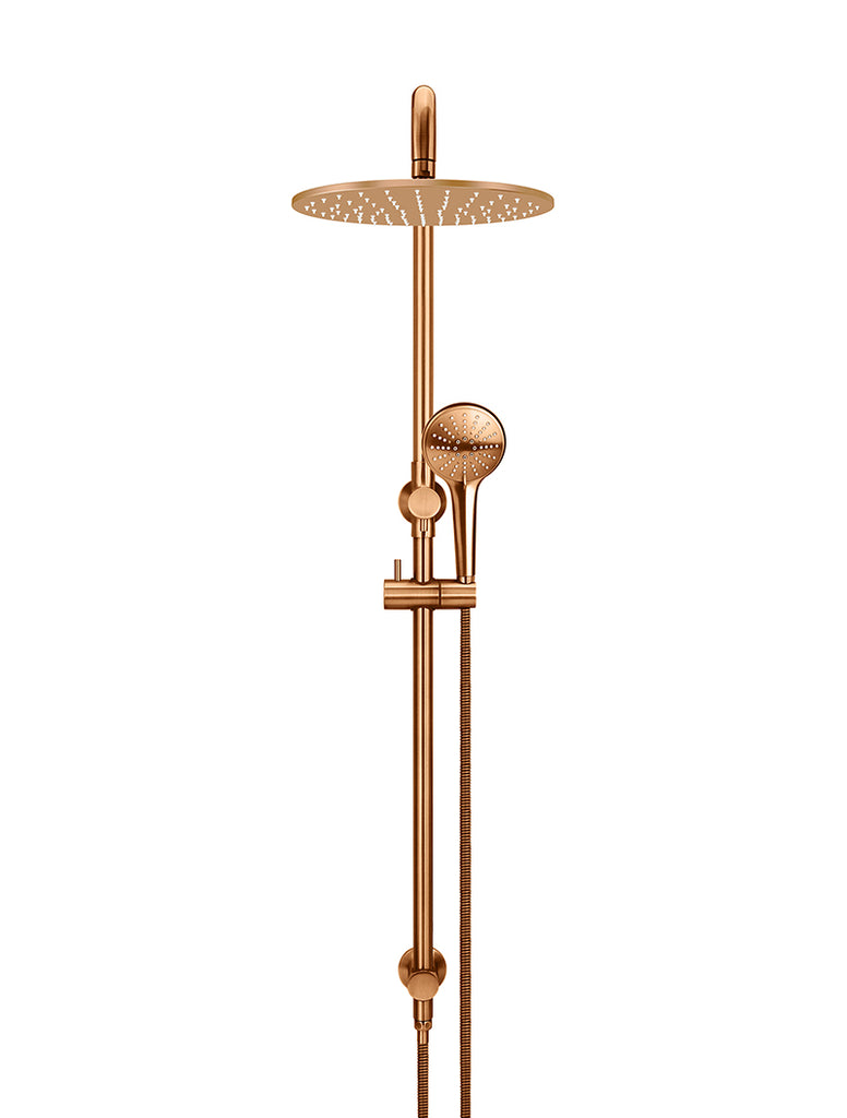 ROUND COMBINATION SHOWER RAIL 300MM ROSE, THREE FUNCTION HAND SHOWER