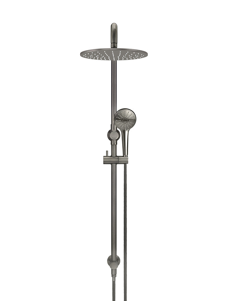 ROUND COMBINATION SHOWER RAIL 300MM ROSE, THREE FUNCTION HAND SHOWER