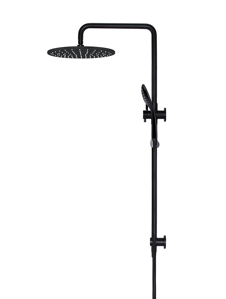 ROUND COMBINATION SHOWER RAIL 300MM ROSE, THREE FUNCTION HAND SHOWER MATTE BLACK