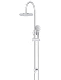 ROUND GOOSENECK SHOWER SET WITH 200MM ROSE, THREE-FUNCTION HAND SHOWER