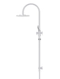 ROUND GOOSENECK SHOWER SET WITH 200MM ROSE, THREE-FUNCTION HAND SHOWER