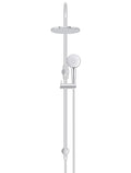 ROUND GOOSENECK SHOWER SET WITH 200MM ROSE, THREE-FUNCTION HAND SHOWER