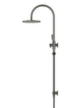 ROUND GOOSENECK SHOWER SET WITH 200MM ROSE, THREE-FUNCTION HAND SHOWER