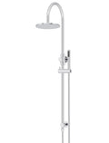ROUND GOOSENECK SHOWER SET WITH 200MM ROSE, SINGLE-FUNCTION HAND SHOWER
