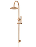 ROUND GOOSENECK SHOWER SET WITH 200MM ROSE, SINGLE-FUNCTION HAND SHOWER