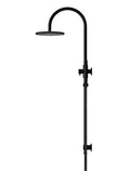ROUND GOOSENECK SHOWER SET WITH 200MM ROSE, SINGLE-FUNCTION HAND SHOWER