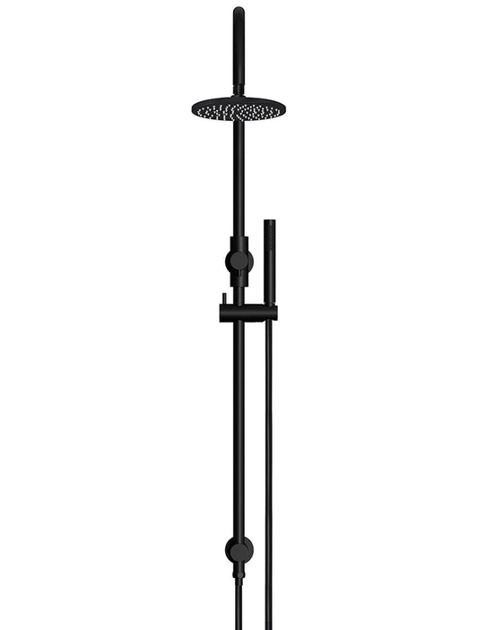 ROUND GOOSENECK SHOWER SET WITH 200MM ROSE, SINGLE-FUNCTION HAND SHOWER