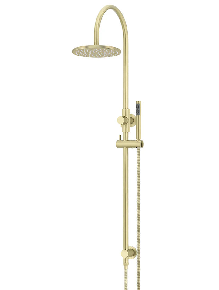 Round Gooseneck Shower Set With 200MM Rose, Single-Function Hand Shower — PVD Tiger Bronze, Hand Held Showers