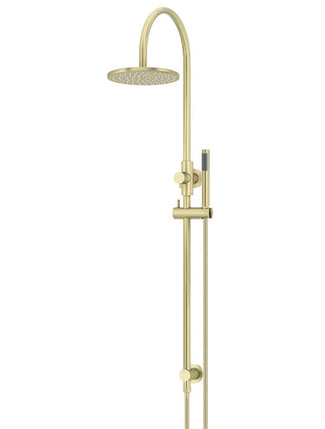 Round Gooseneck Shower Set With 200MM Rose, Single-Function Hand Shower — PVD Tiger Bronze, Hand Held Showers