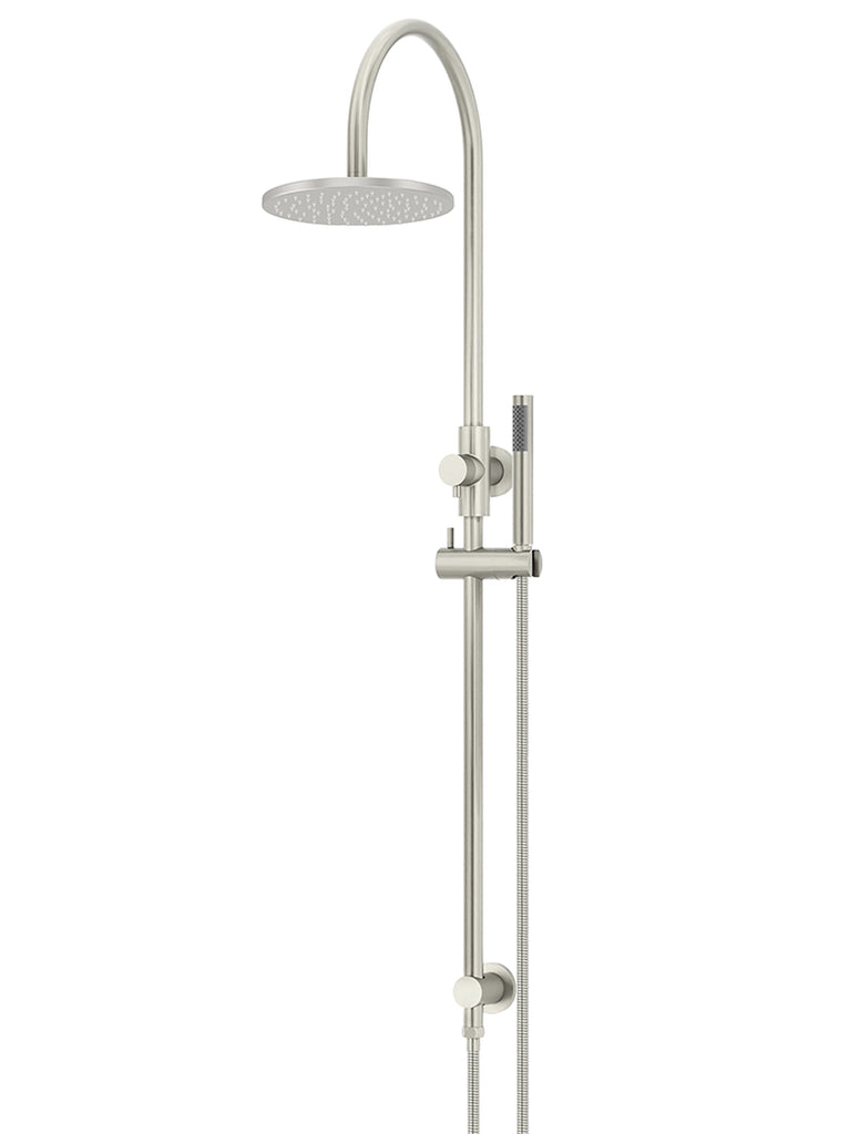 ROUND GOOSENECK SHOWER SET WITH 200MM ROSE, SINGLE-FUNCTION HAND SHOWER