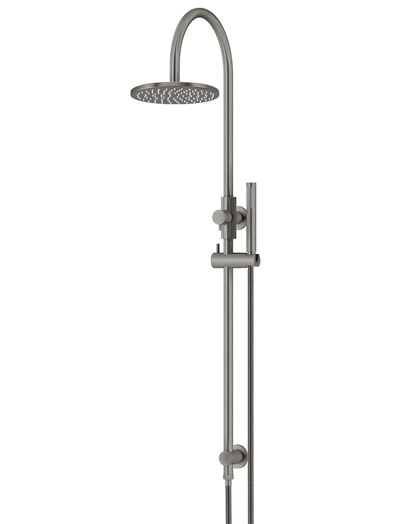 ROUND GOOSENECK SHOWER SET WITH 200MM ROSE, SINGLE-FUNCTION HAND SHOWER