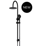ROUND GOOSENECK SHOWER SET WITH 200MM ROSE, THREE-FUNCTION HAND SHOWER