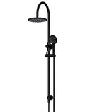 ROUND GOOSENECK SHOWER SET WITH 200MM ROSE, THREE-FUNCTION HAND SHOWER