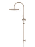 ROUND GOOSENECK SHOWER SET WITH 300MM ROSE, THREE-FUNCTION HAND SHOWER